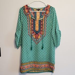 NLW Geometric Boho Swimcover Up or Tunic Size L